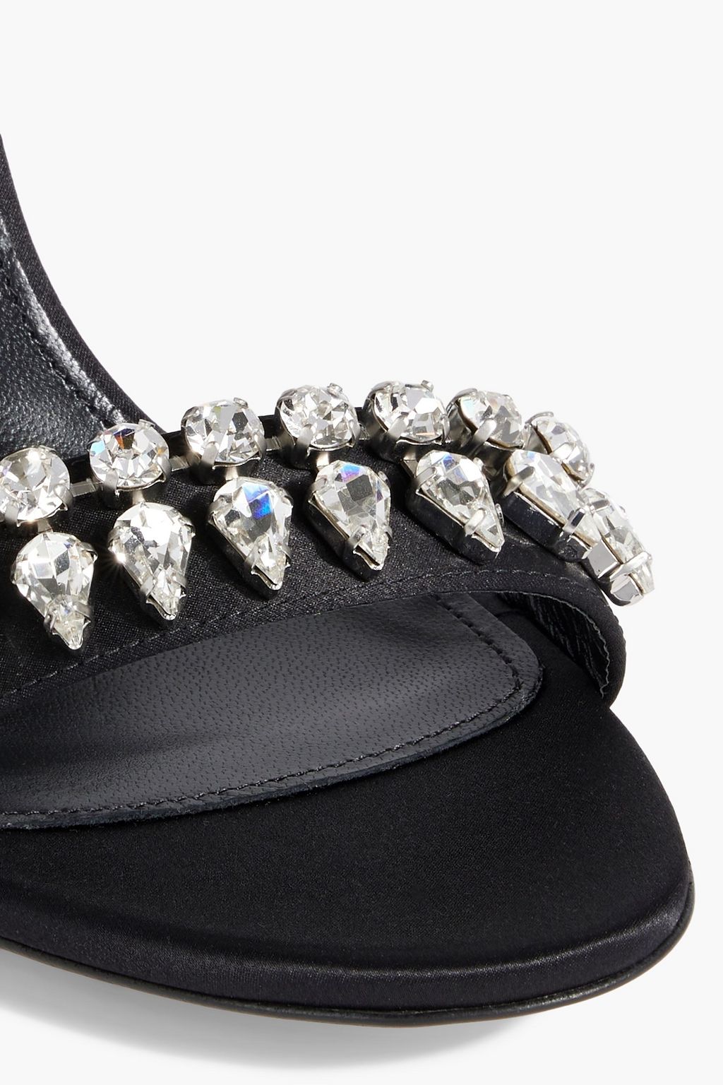 SERGIO ROSSI Crystal-embellished satin sandals