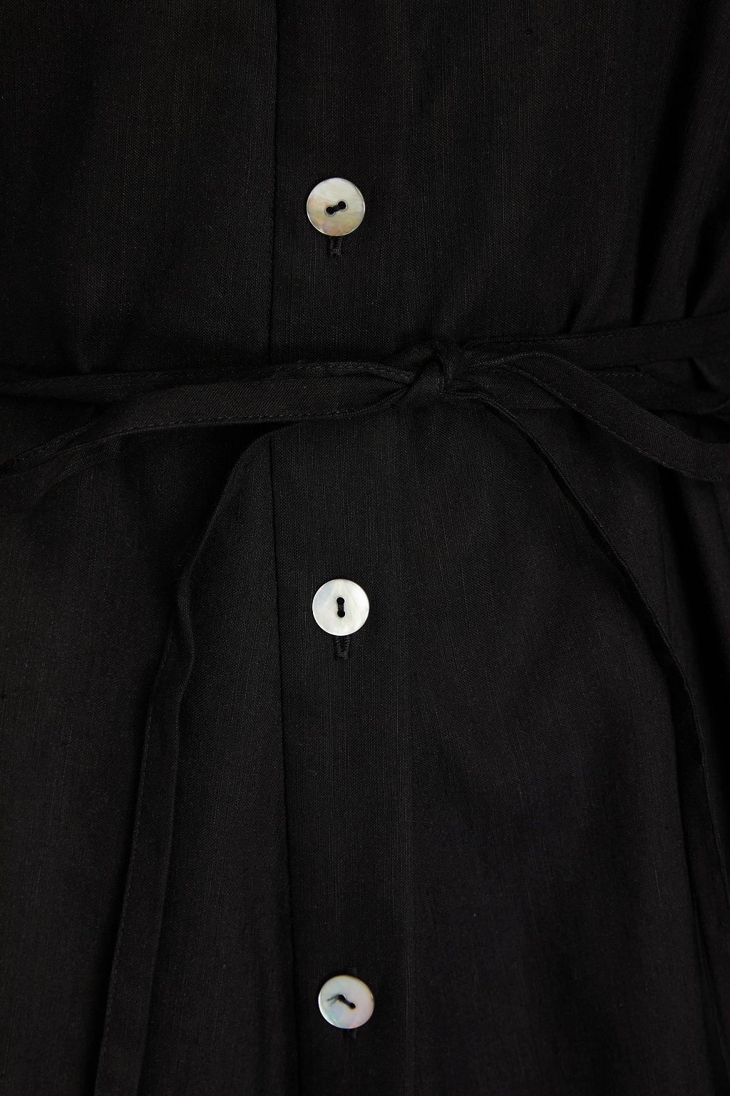 VINCE. Hemdkleid aus einer Leinenmischung mit Gürtel in Minilänge
