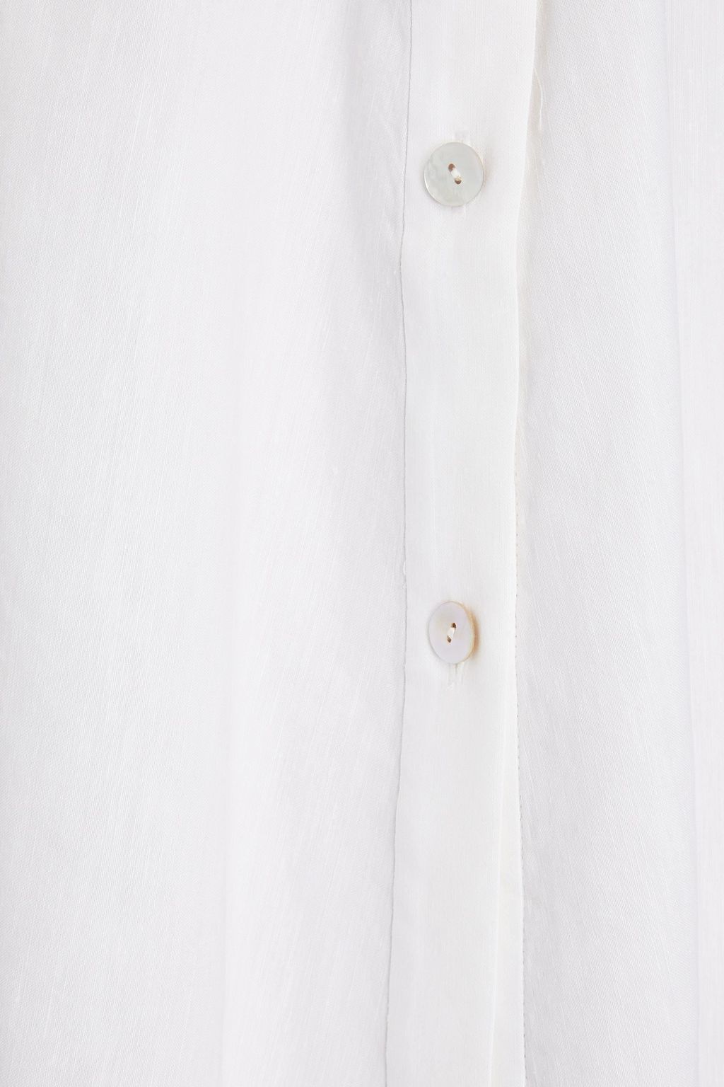 VINCE. Belted linen-blend mini shirt dress