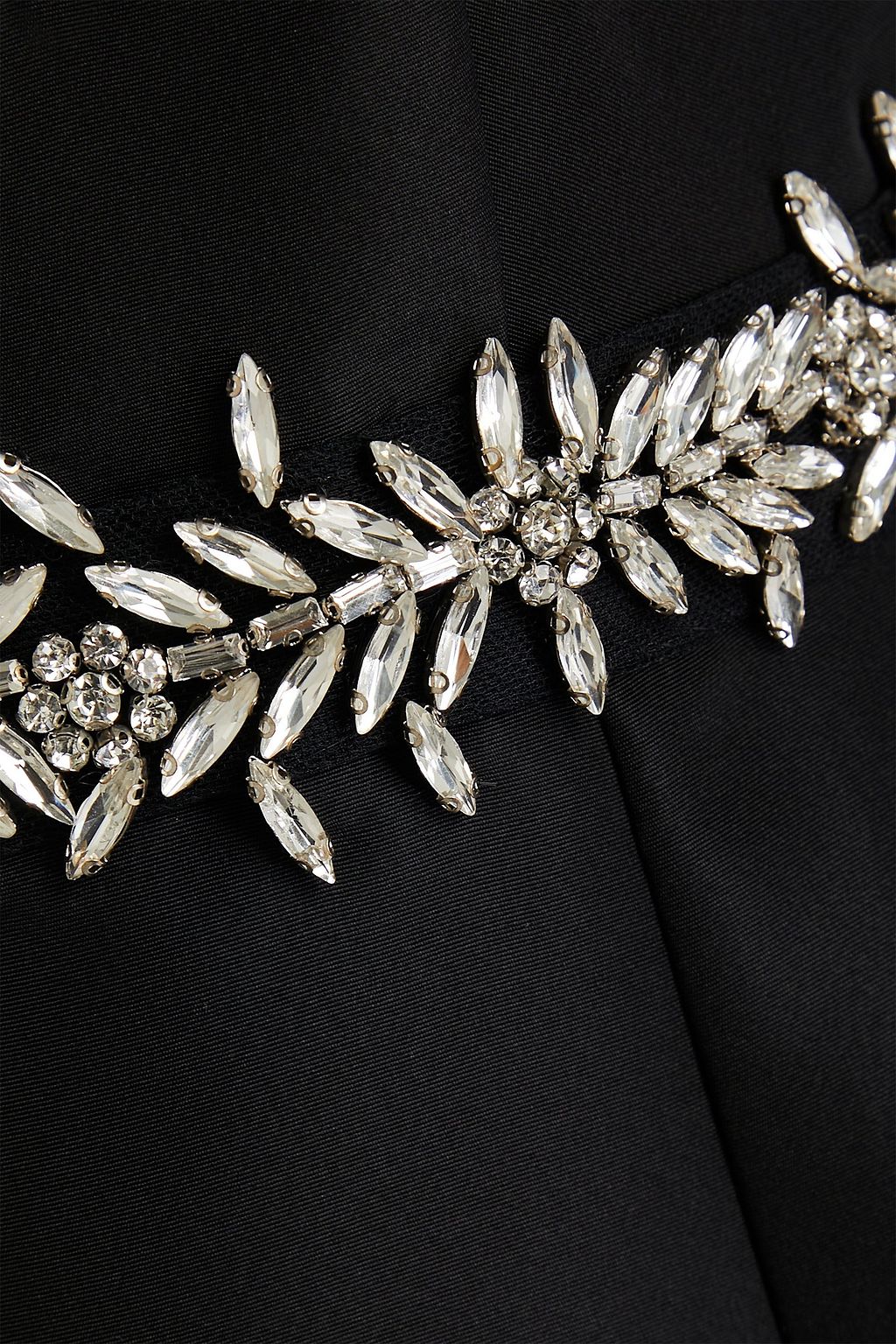 OSCAR DE LA RENTA Crystal-embellished silk-taffeta midi dress