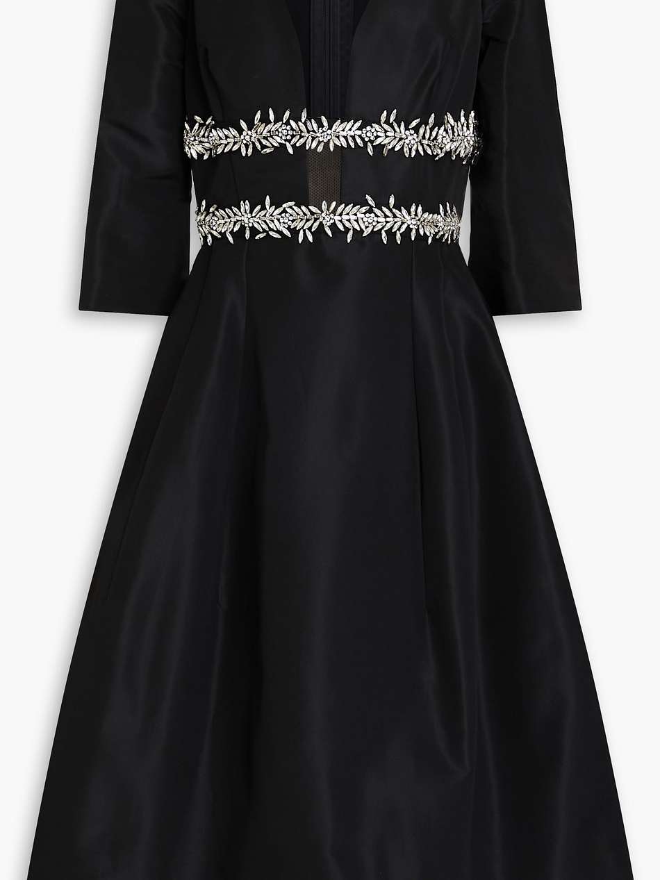 crystal-embellished silk-taffeta midi dress