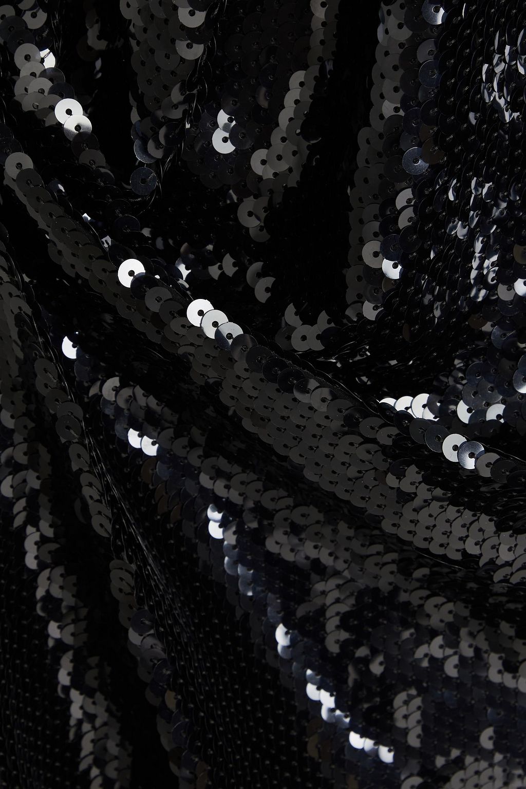 RICK OWENS 원 슬리브 컷아웃 & 시퀸 장식 실크 보일 가운