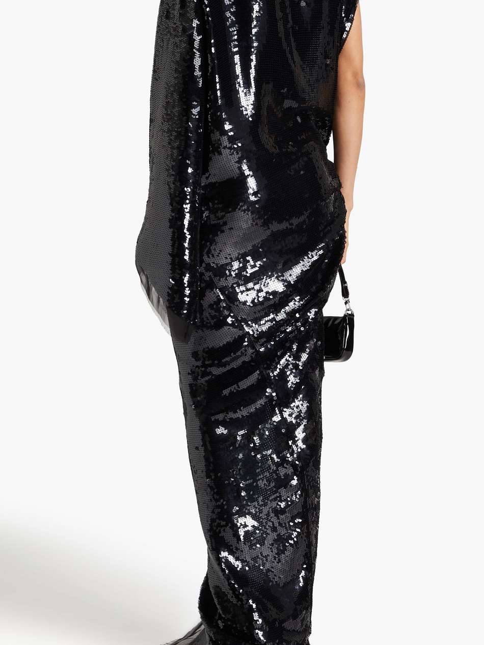 edfu twisted sequined silk-voile gown