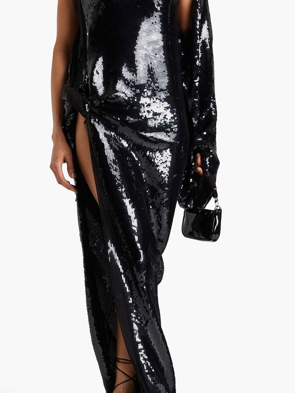 edfu twisted sequined silk-voile gown