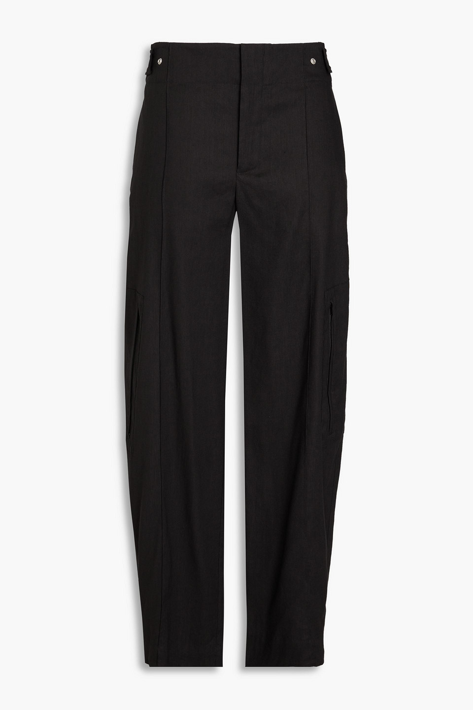 Vince Linen-blend Cargo Trousers In Black