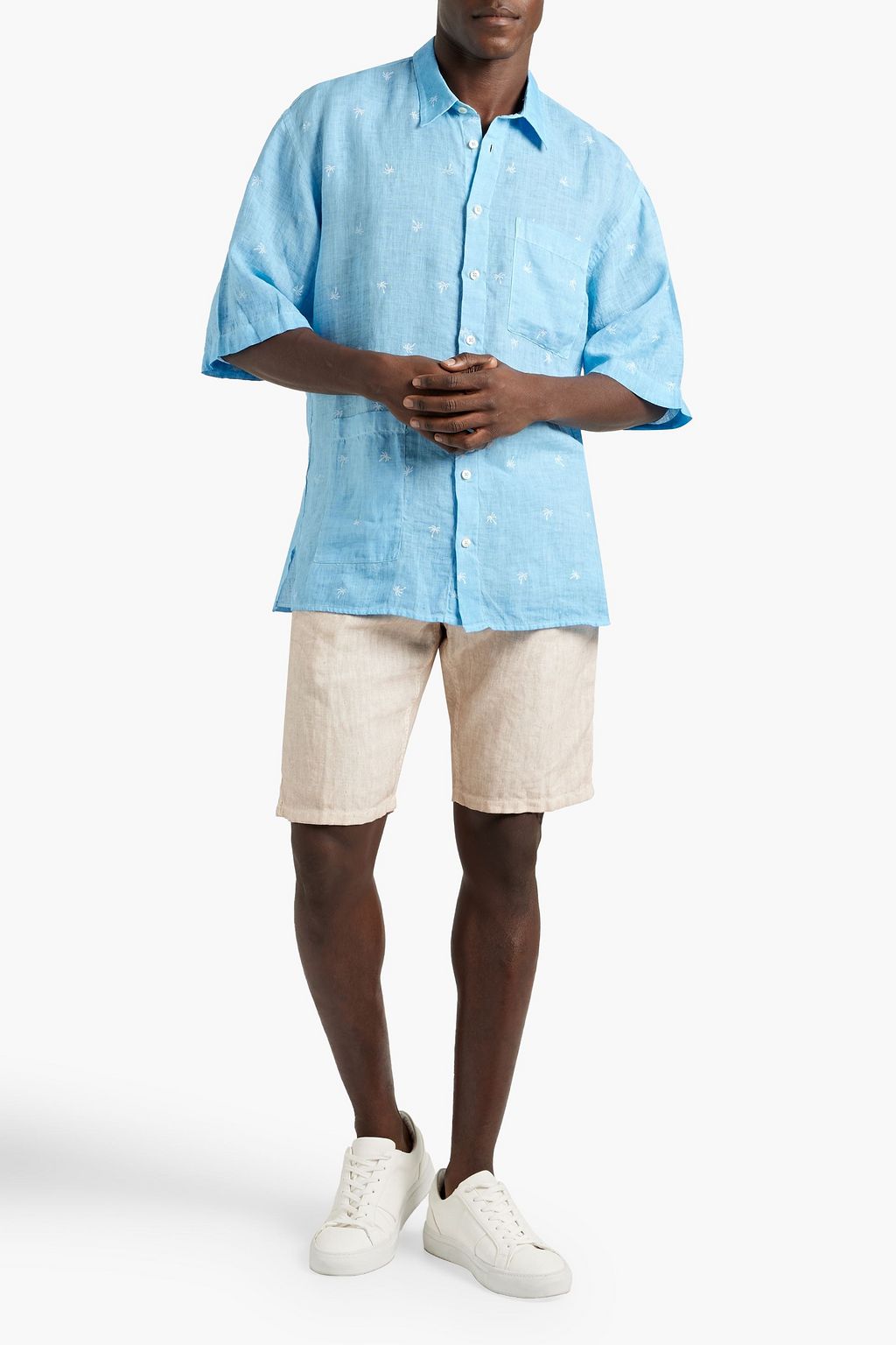 120% LINO Embroidered linen shirt