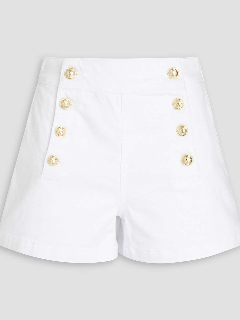 lennox button-detailed denim shorts