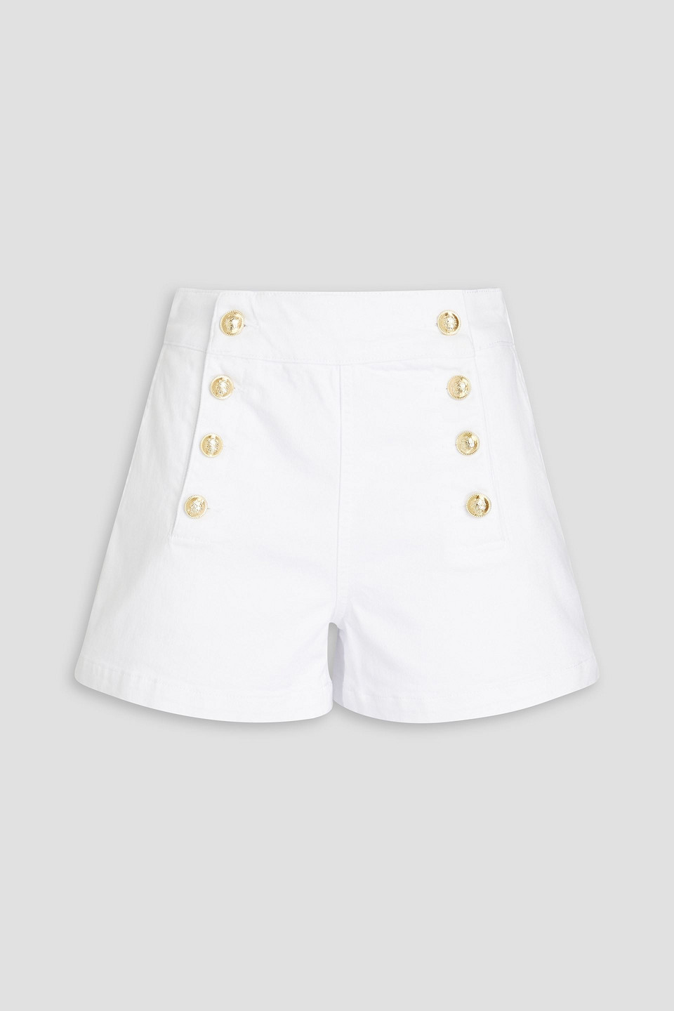 Lennox button-detailed denim shorts