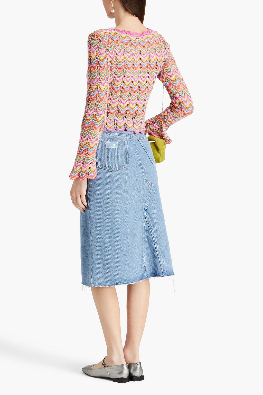 DEREK LAM 10 CROSBY كارديغان قصير مصنوع من نسيج بحبكة كروشيه
