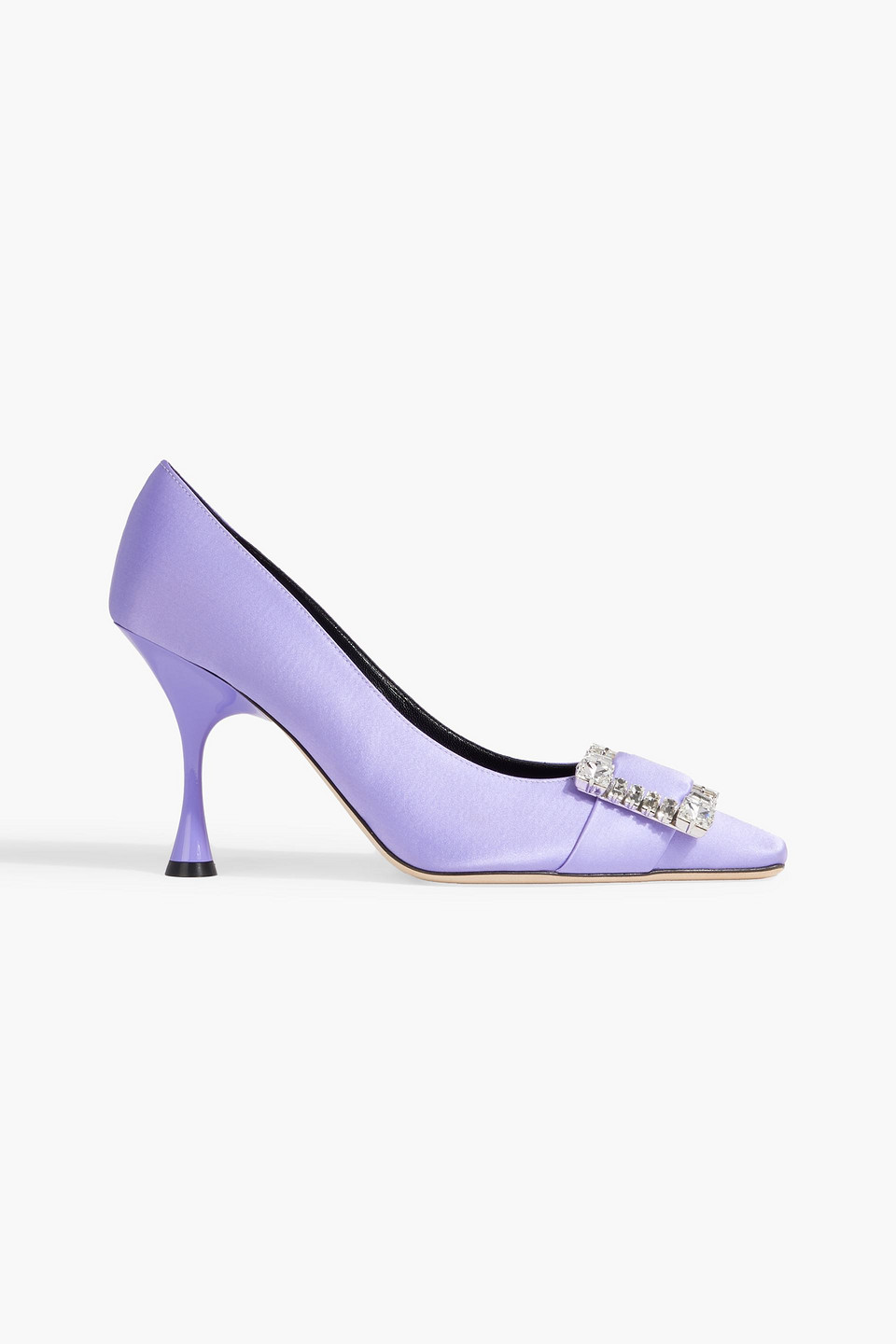 Sergio Rossi Sr Twenty 90 Embellished Satin Pumps In Lavender