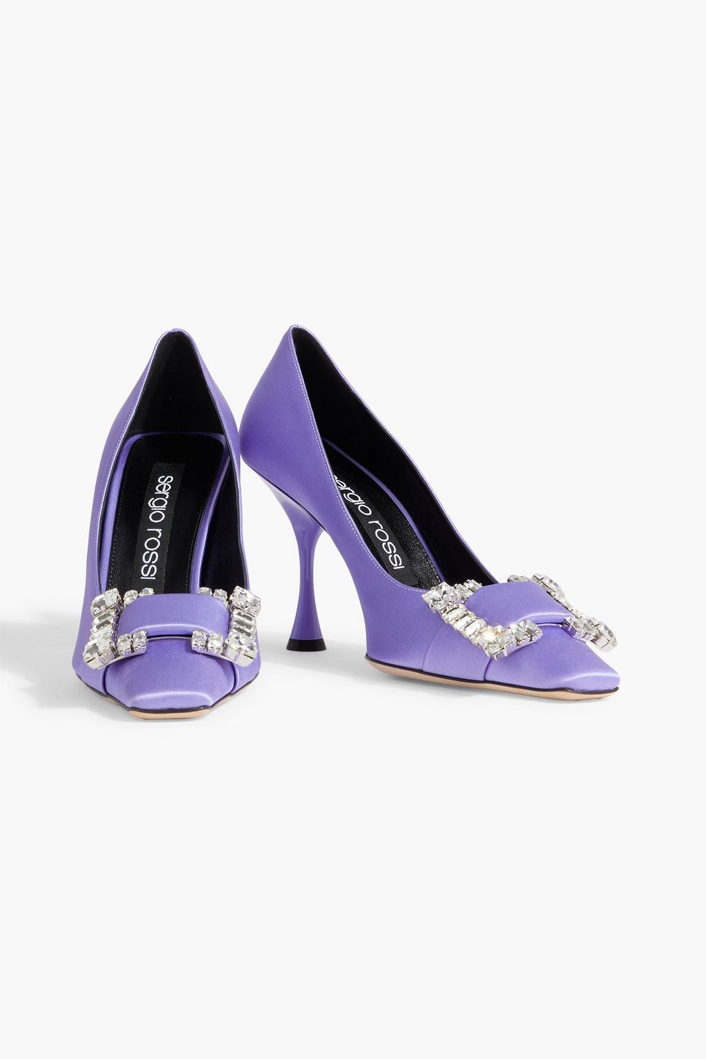 SERGIO ROSSI sr Twenty 90 embellished satin pumps