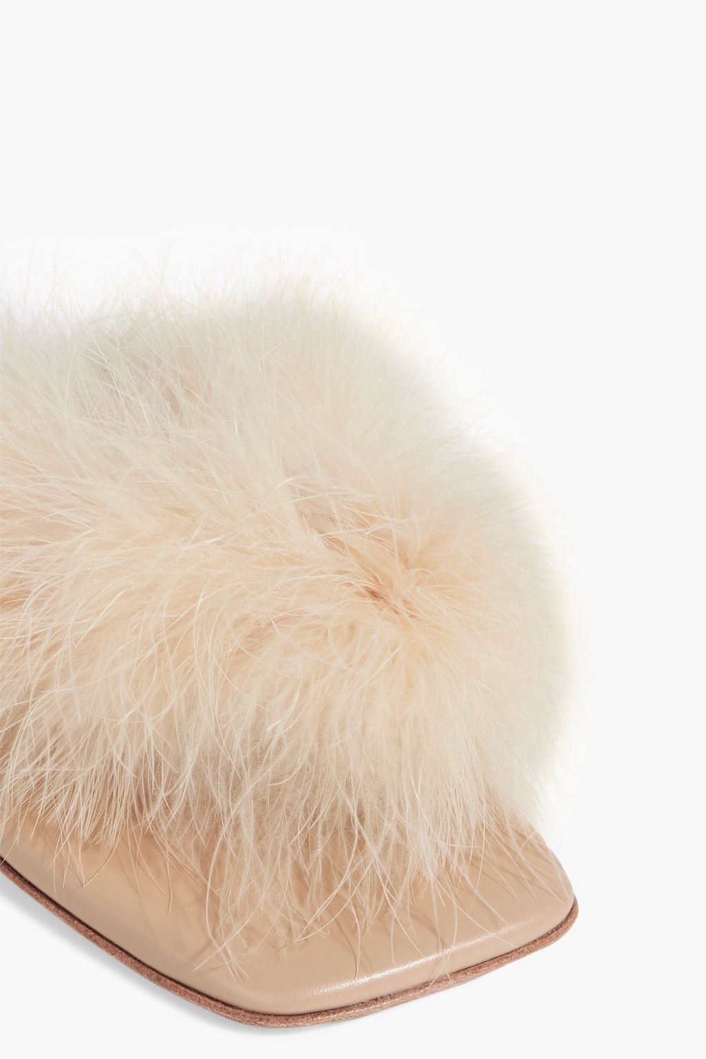 SLEEPER Pom feather-embellished leather sandals