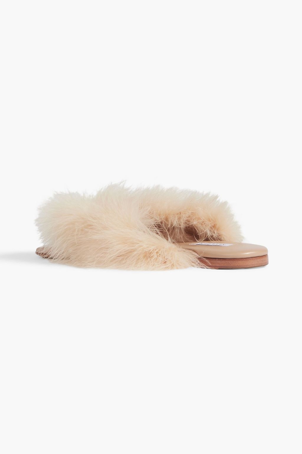 SLEEPER Pom feather-embellished leather sandals