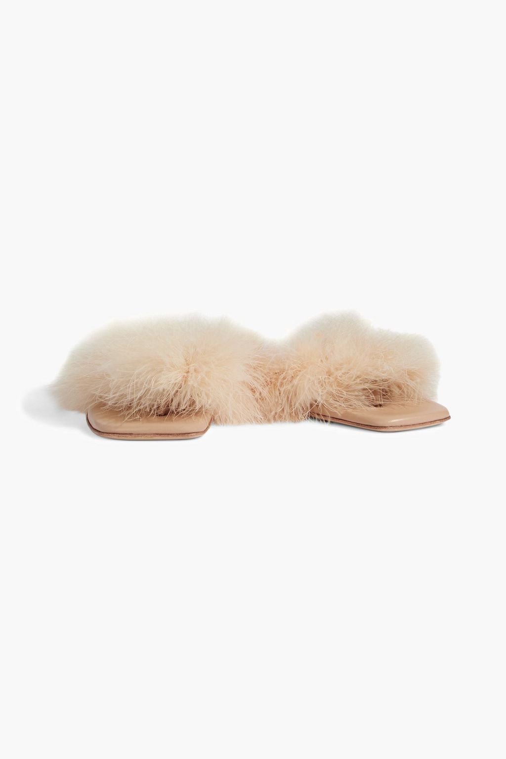 SLEEPER Pom feather-embellished leather sandals