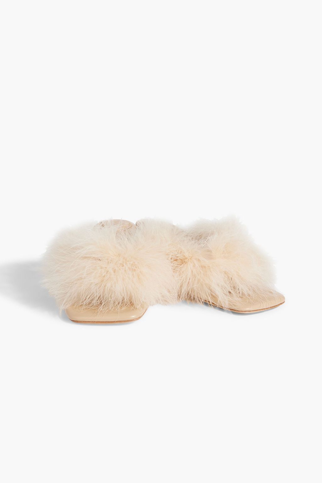 SLEEPER Pom Mules aus Leder mit Federn