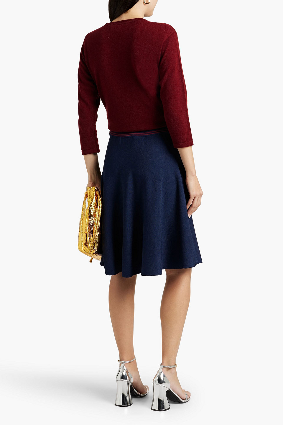 Shop Marni Embroidered Cashmere Sweater In Claret