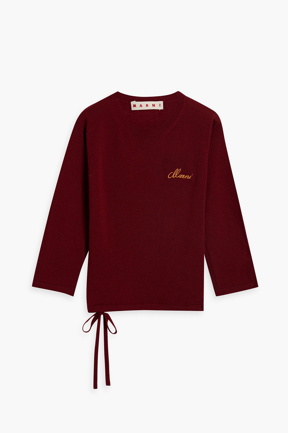 Marni Embroidered Cashmere Sweater In Claret