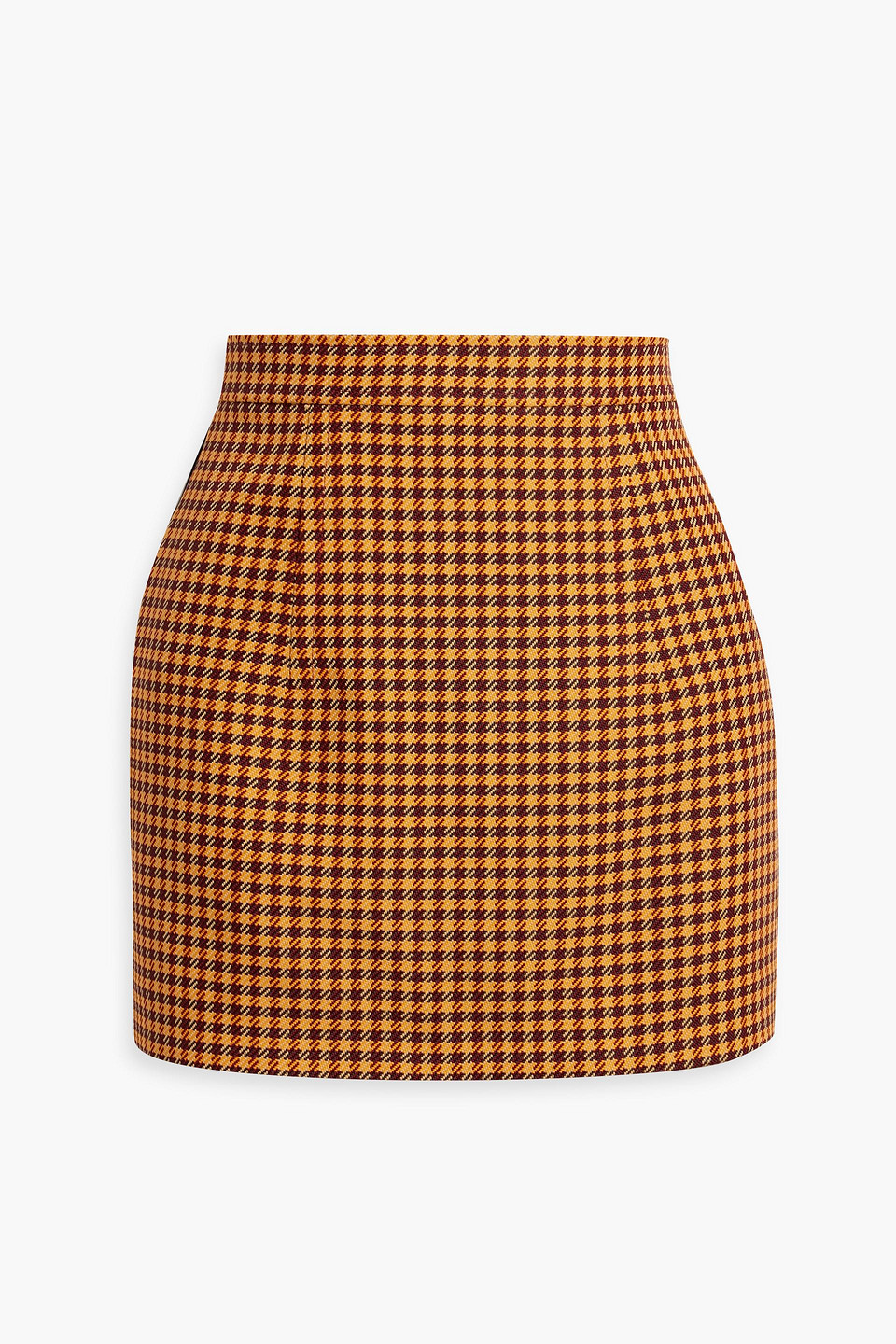 Shop Marni Houndstooth Tweed Mini Skirt In Camel