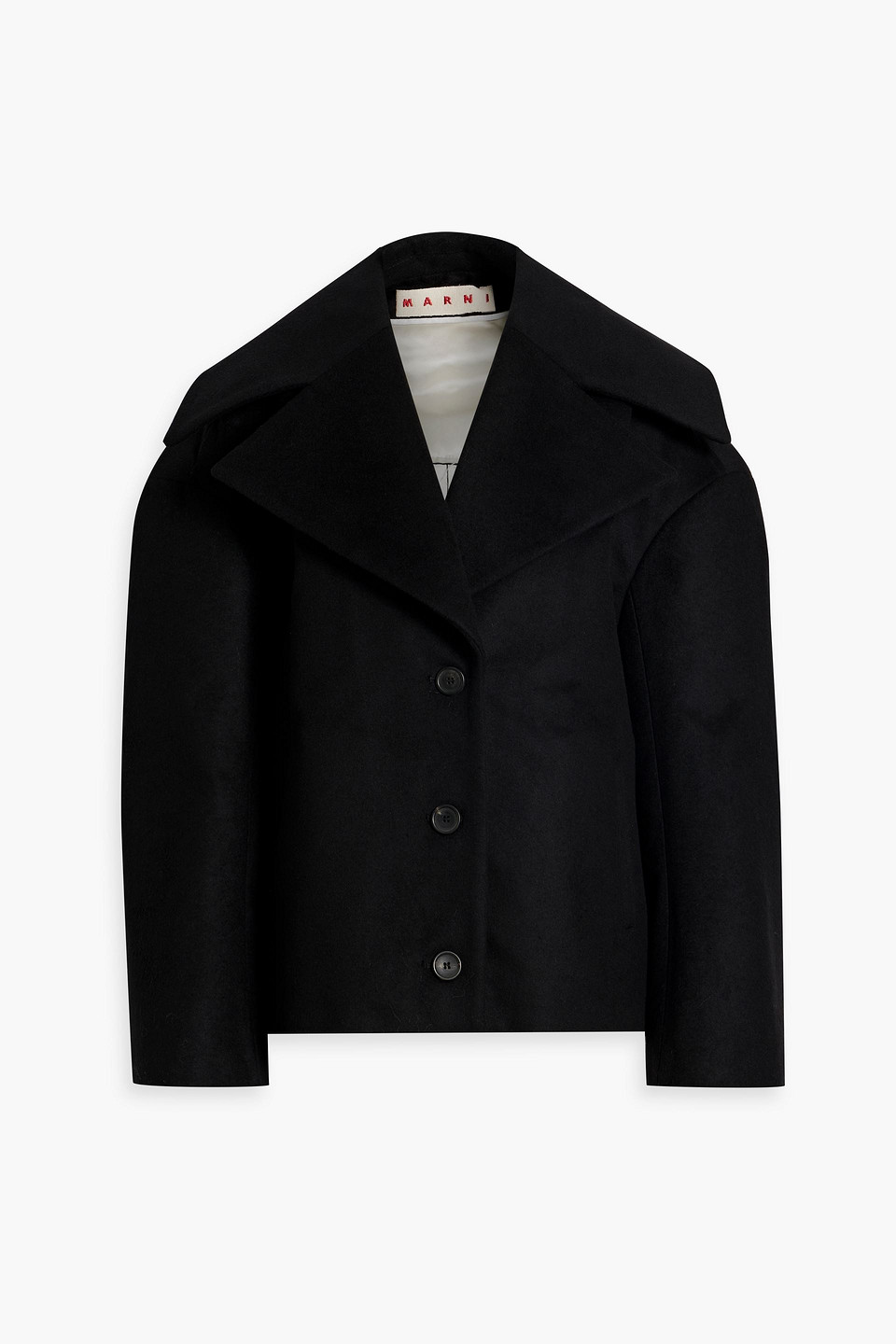 Marni Wool-blend Felt Coat In Black