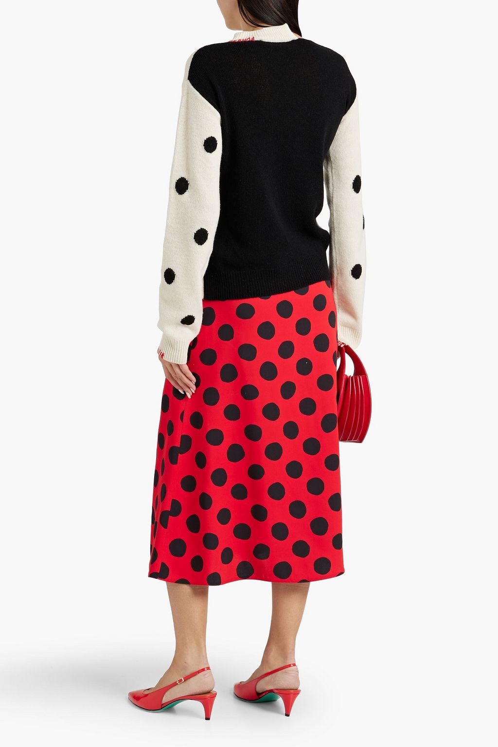 MARNI Polka-dot jacquard-knit wool sweater