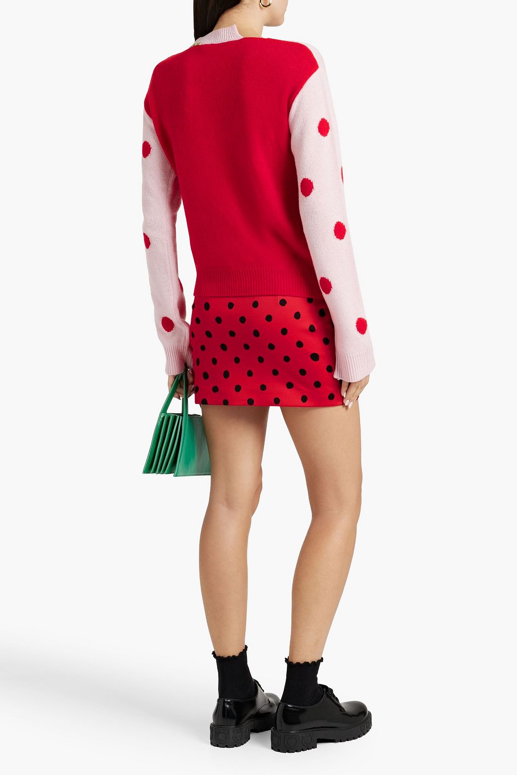 MARNI Polka-dot crepe mini skirt