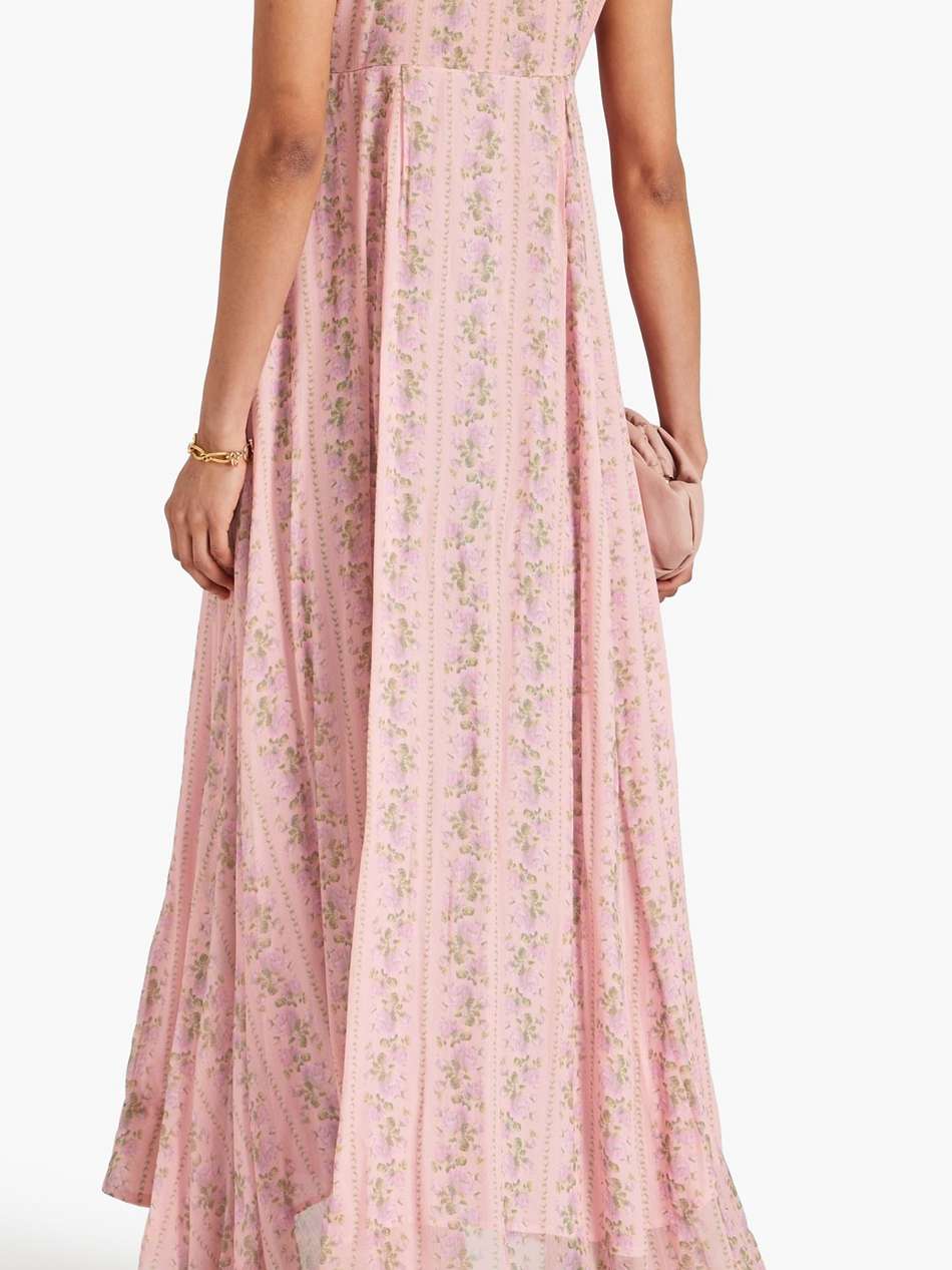 gilvery ruched floral-print chiffon maxi dress