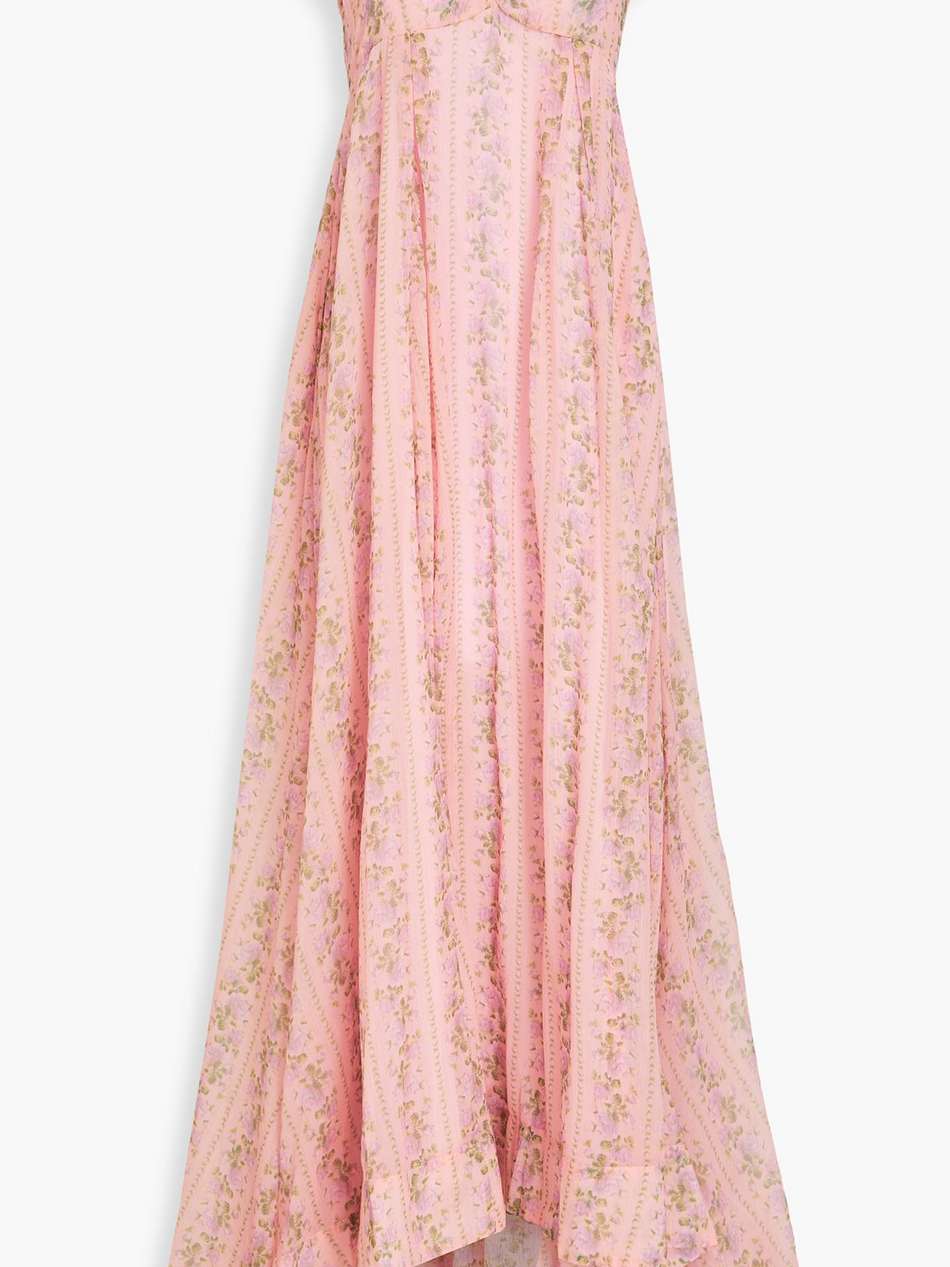 gilvery ruched floral-print chiffon maxi dress