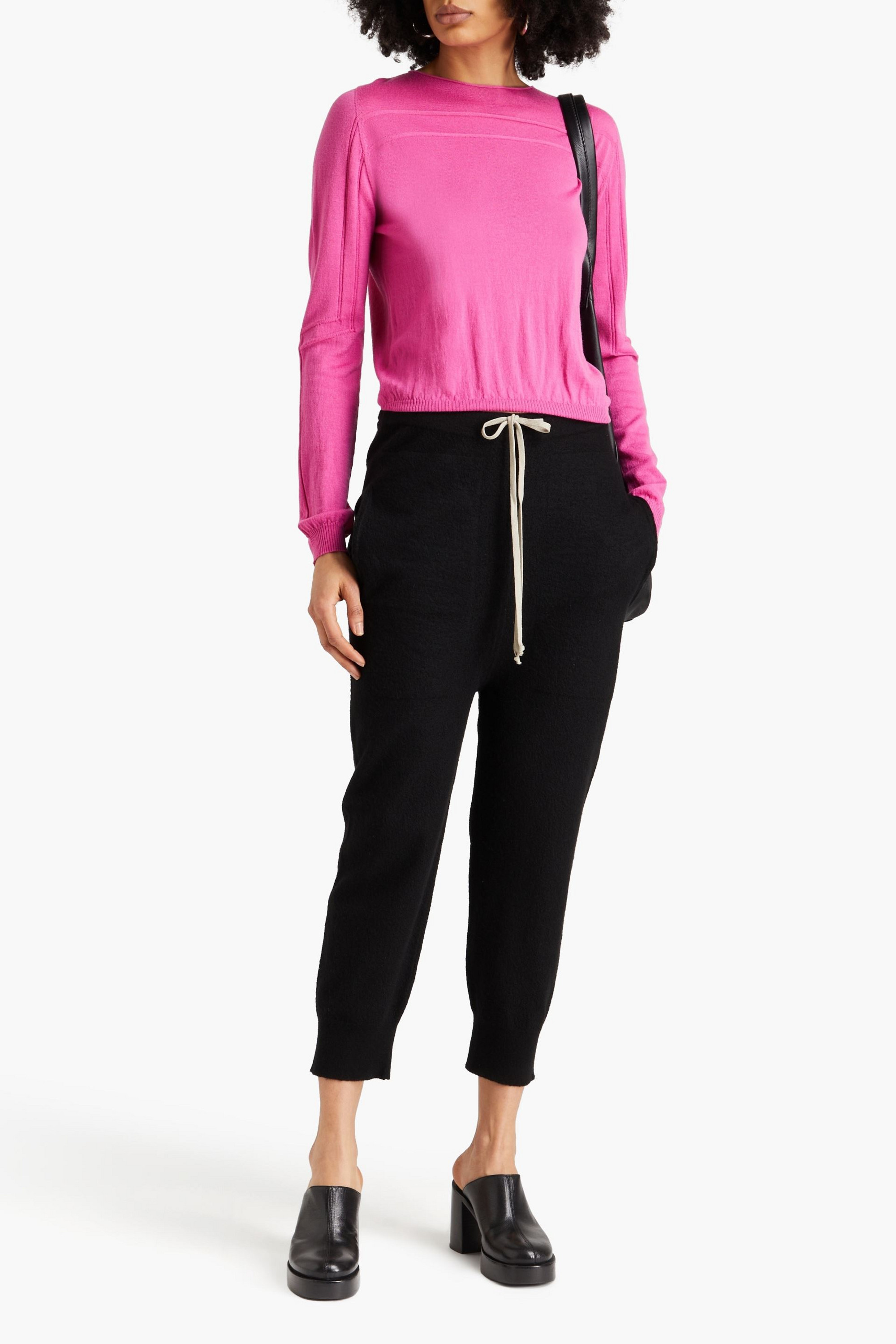 Rick Owens Cropped cashmere track pants