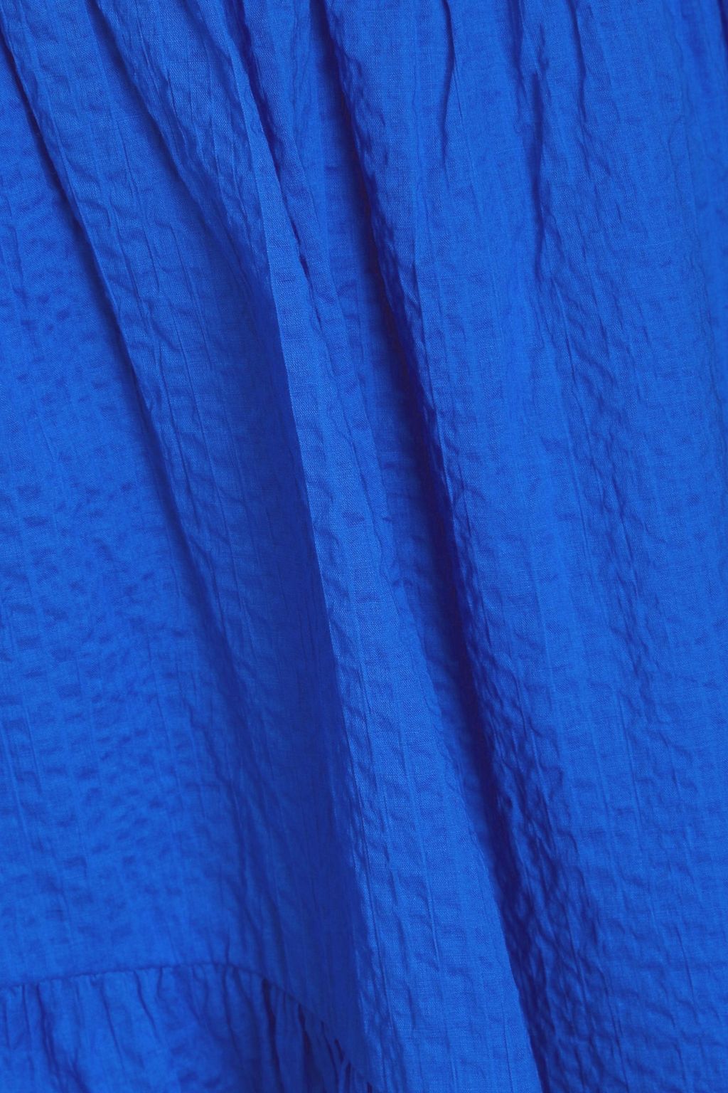 FRAME Tiered cottonseersucker midi skirt THE