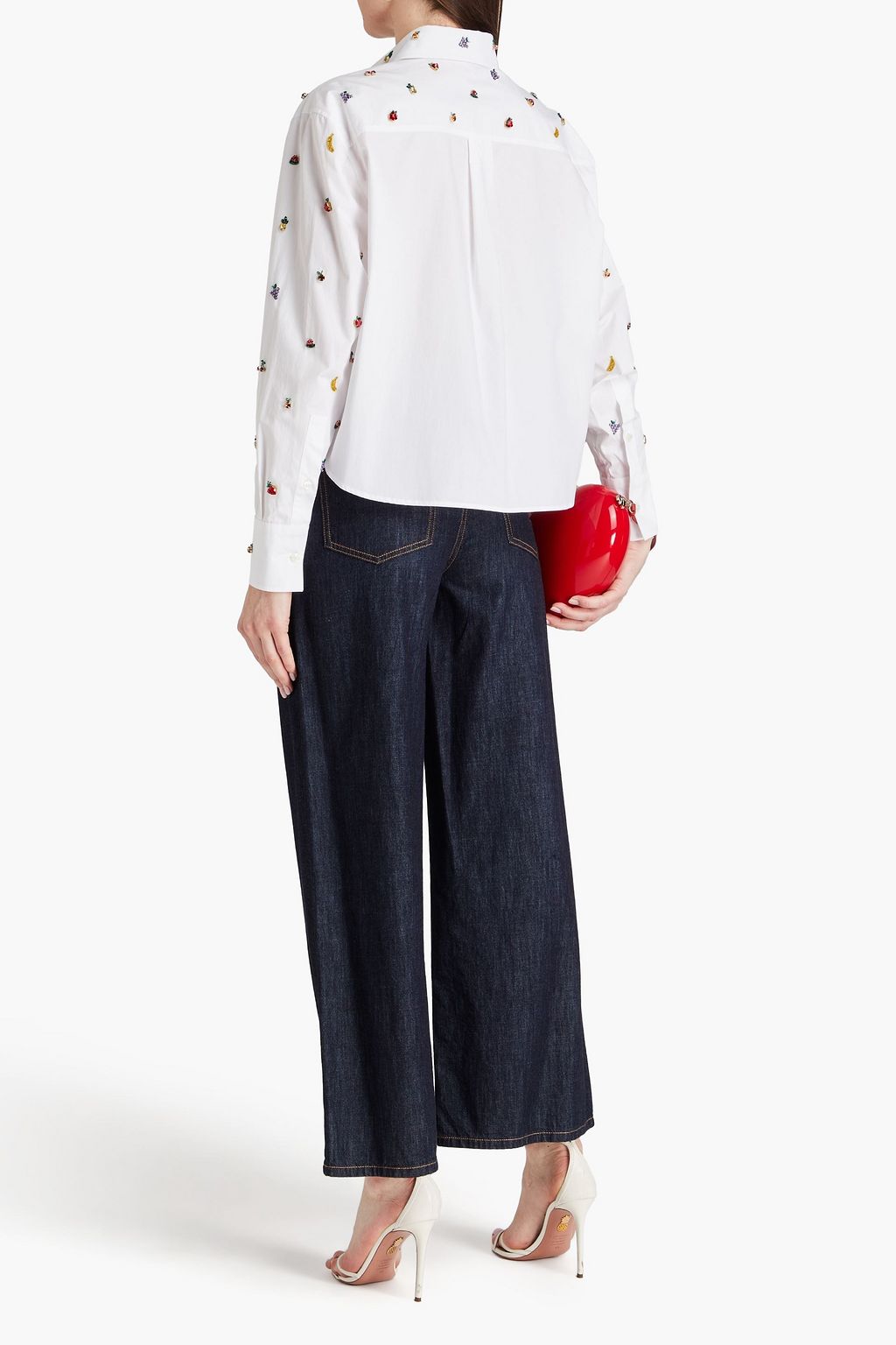 VALENTINO GARAVANI Embellished cotton-poplin shirt