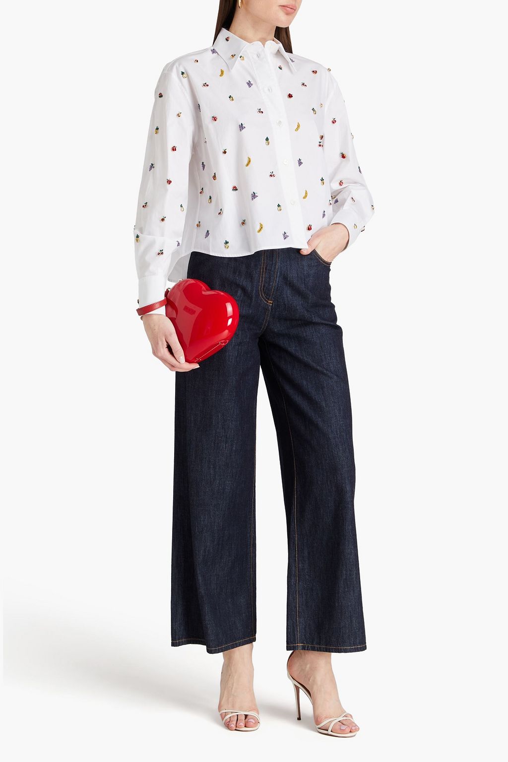 VALENTINO GARAVANI Embellished cotton-poplin shirt
