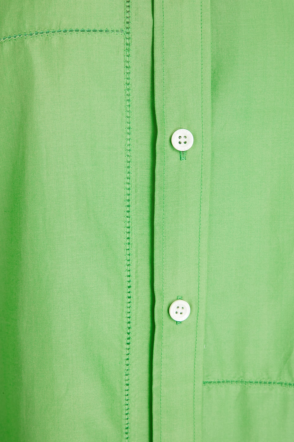 Frame Cotton And Silk-blend Poplin Shirt In Green