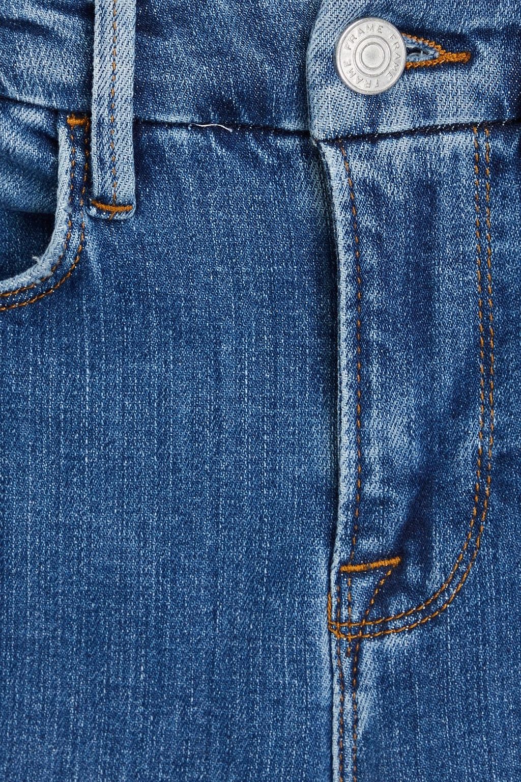 FRAME بنطلون جينز Le Crop Mini Boot قصير بقصّة بوت كت وبخصر عالٍ