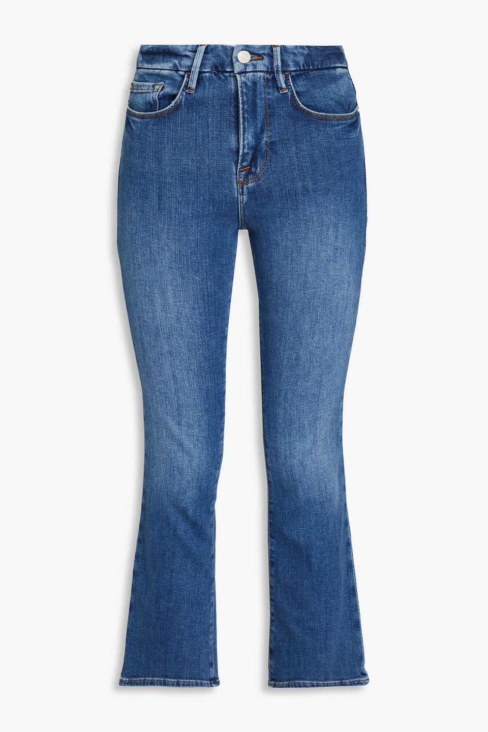 Frame Denim Le High Mermaid High-rise Straight Jean In Mid Denim