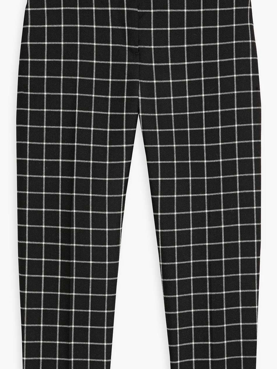 cropped checked wool-jacquard tapered pants