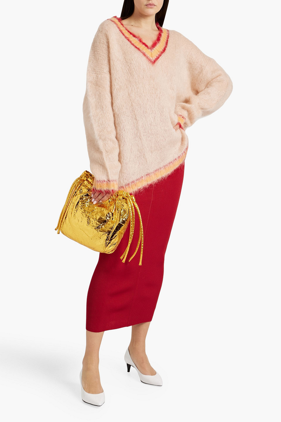  Marni - Ribbed-knit Midi Skirt - Red - It 44 