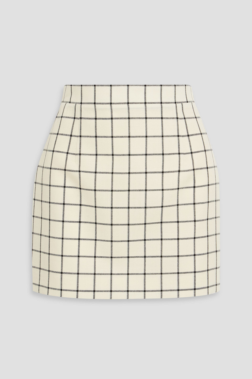 Shop Marni Checked Wool-jacquard Mini Skirt In Ivory