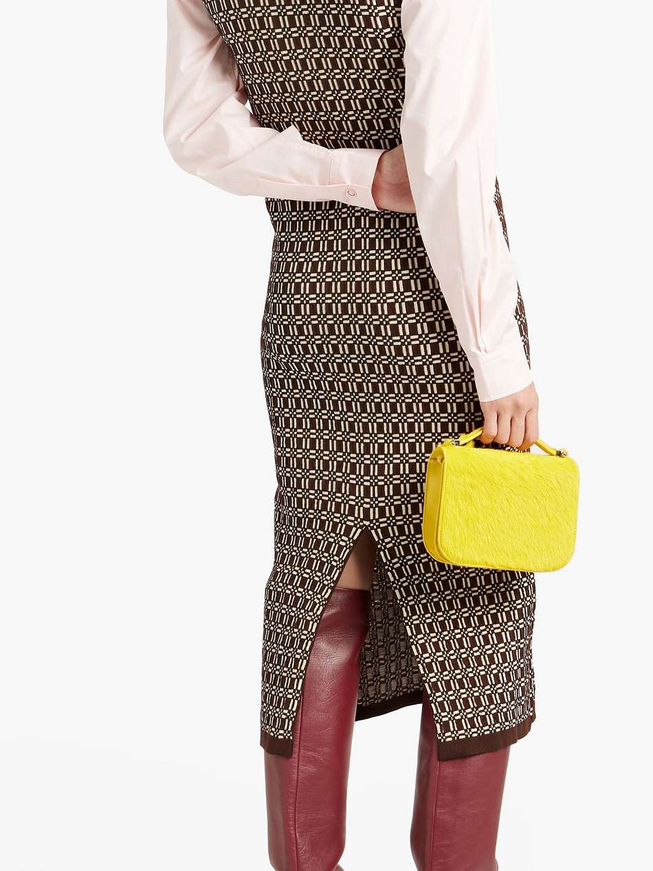 jacquard-knit wool-blend midi dress