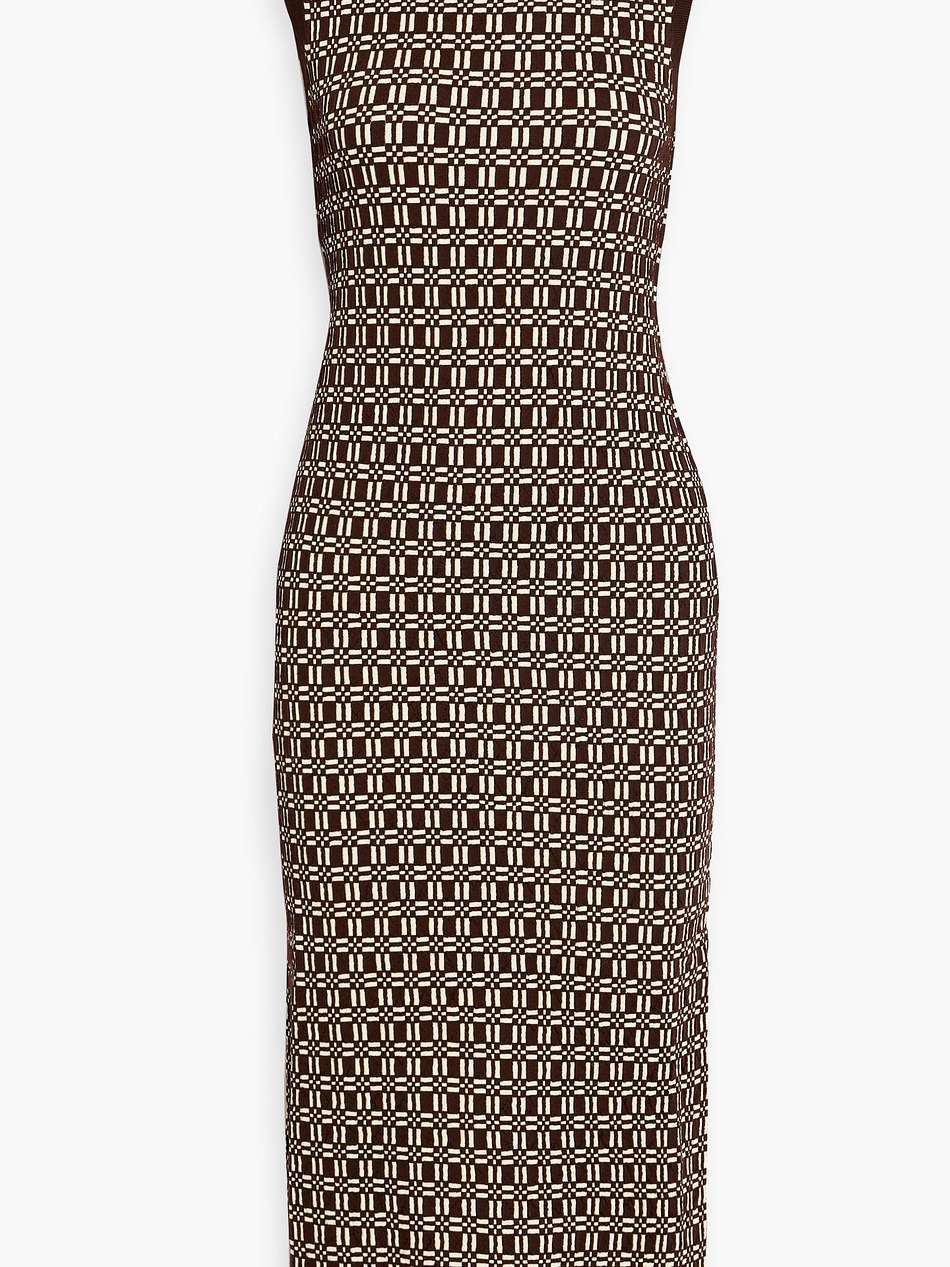 jacquard-knit wool-blend midi dress