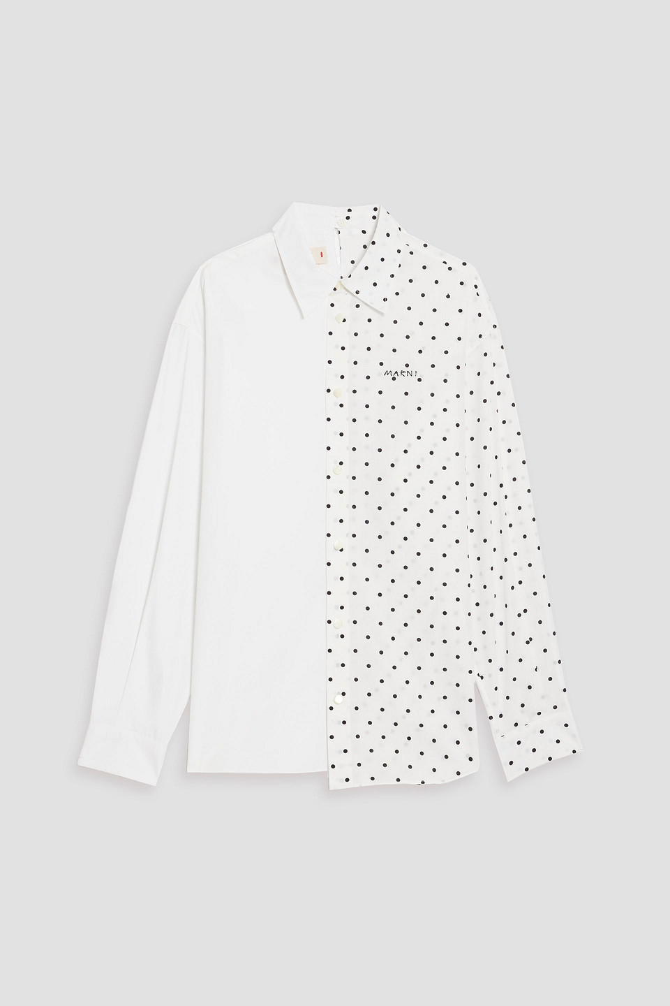 Marni Logo-embroidered Cotton Shirt In White