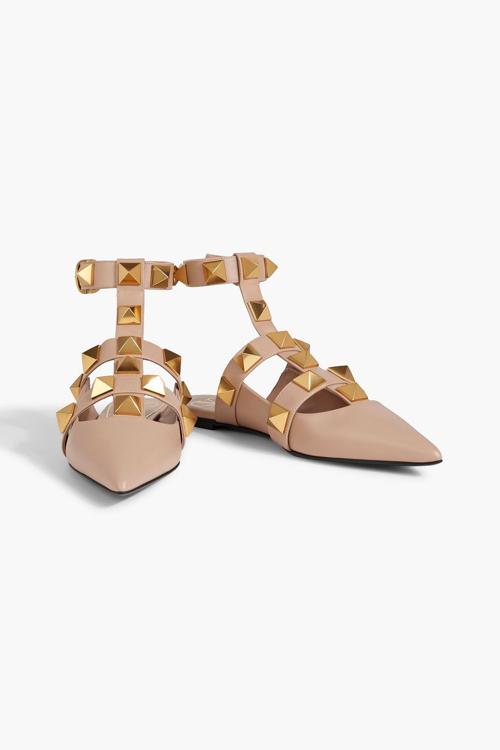 VALENTINO GARAVANI Roman Stud leather point-toe flats