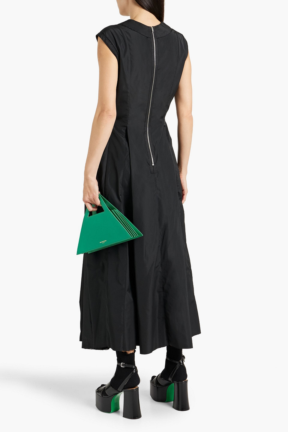 Shop Marni Taffeta Maxi Dress In Black