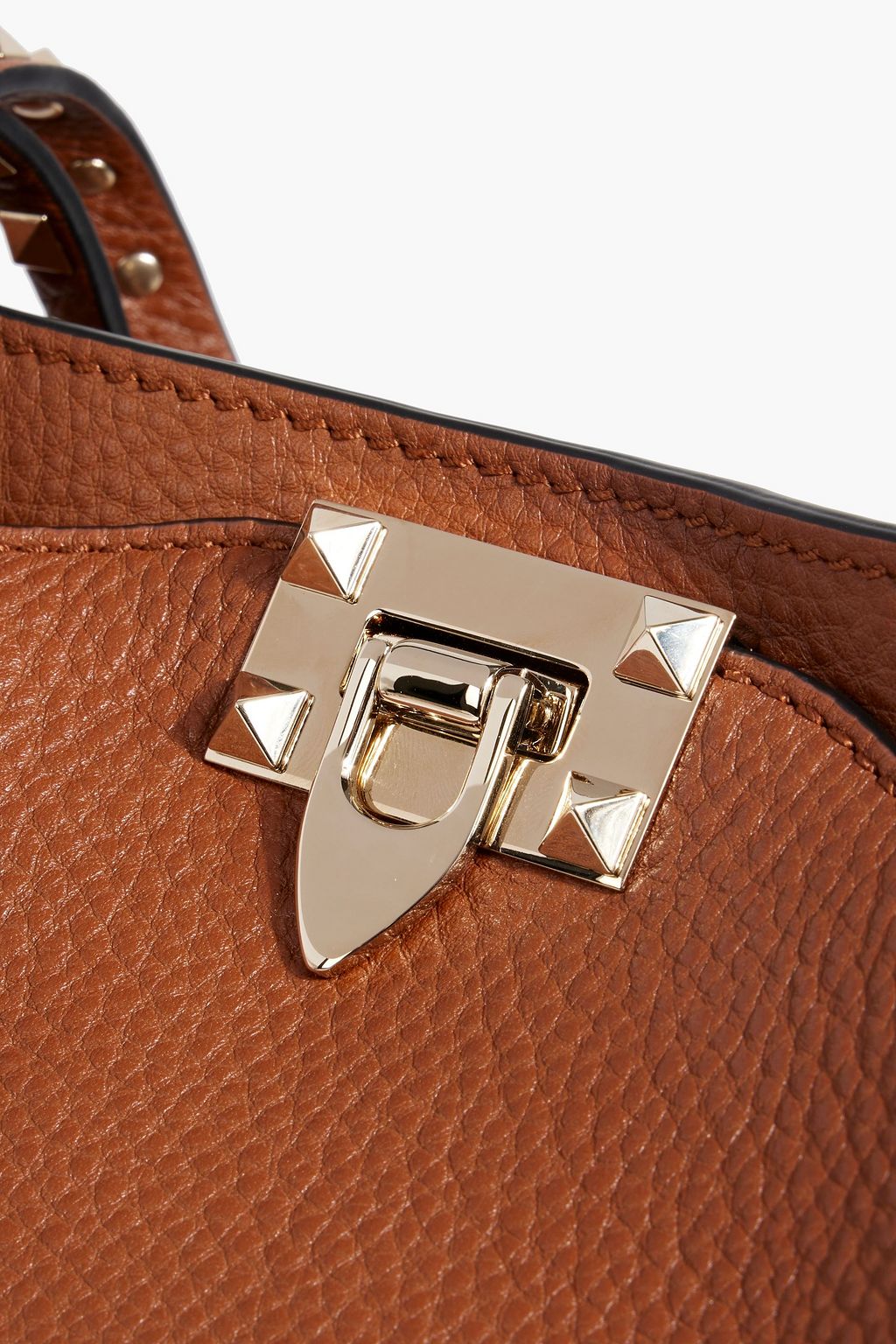VALENTINO GARAVANI Rockstud pebbled-leather tote