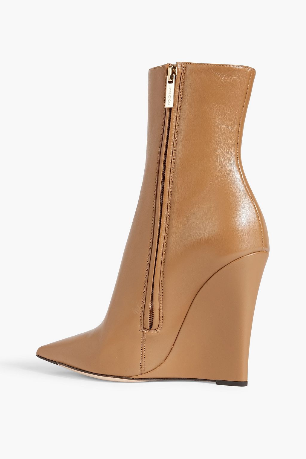 JIMMY CHOO بوت بطول الكاحل ’’باكو’’ مصنوع من الجلد بكعب ويدج مقاس 110