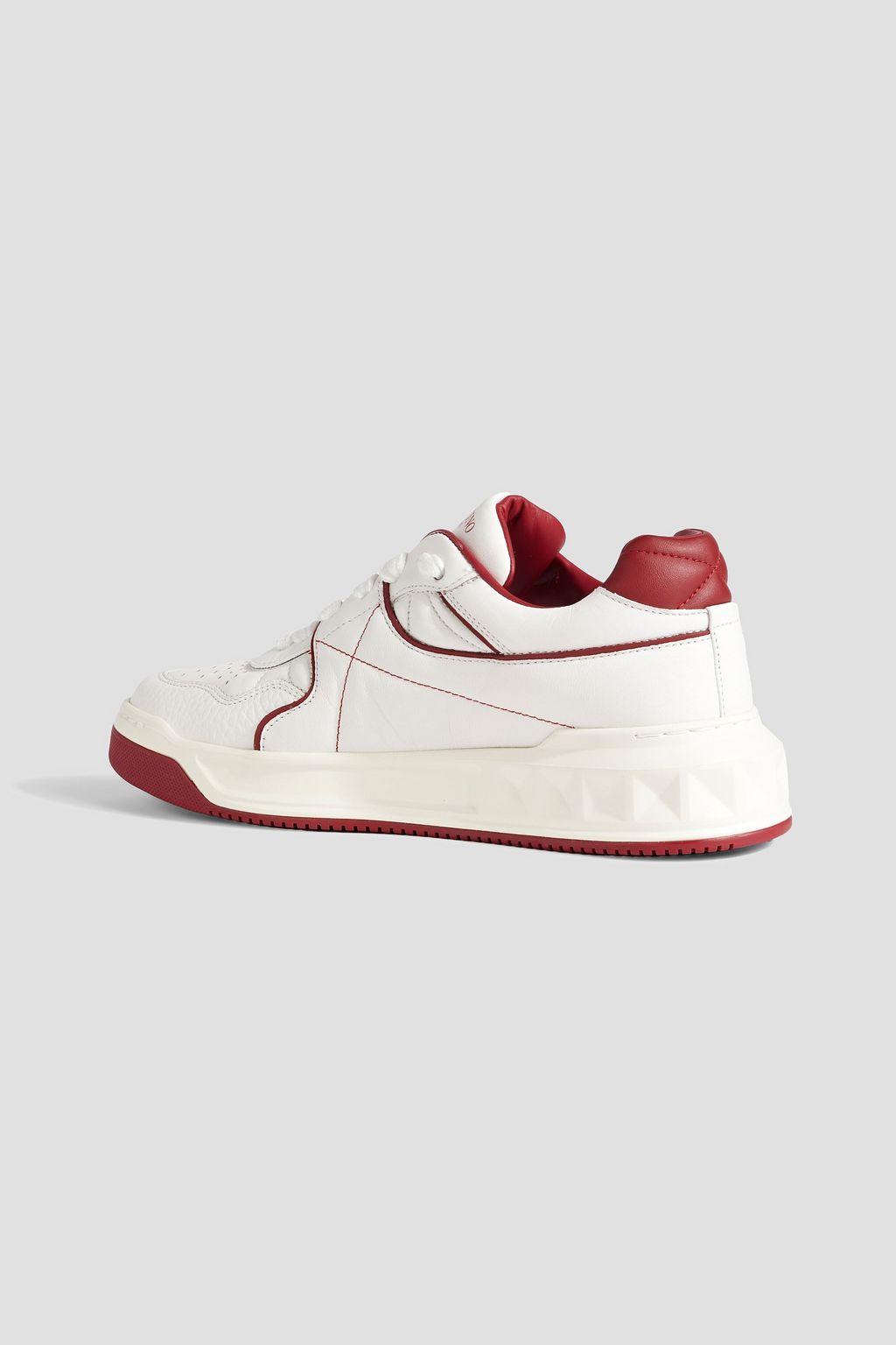 VALENTINO GARAVANI One Stud printed smooth and pebbled-leather sneakers