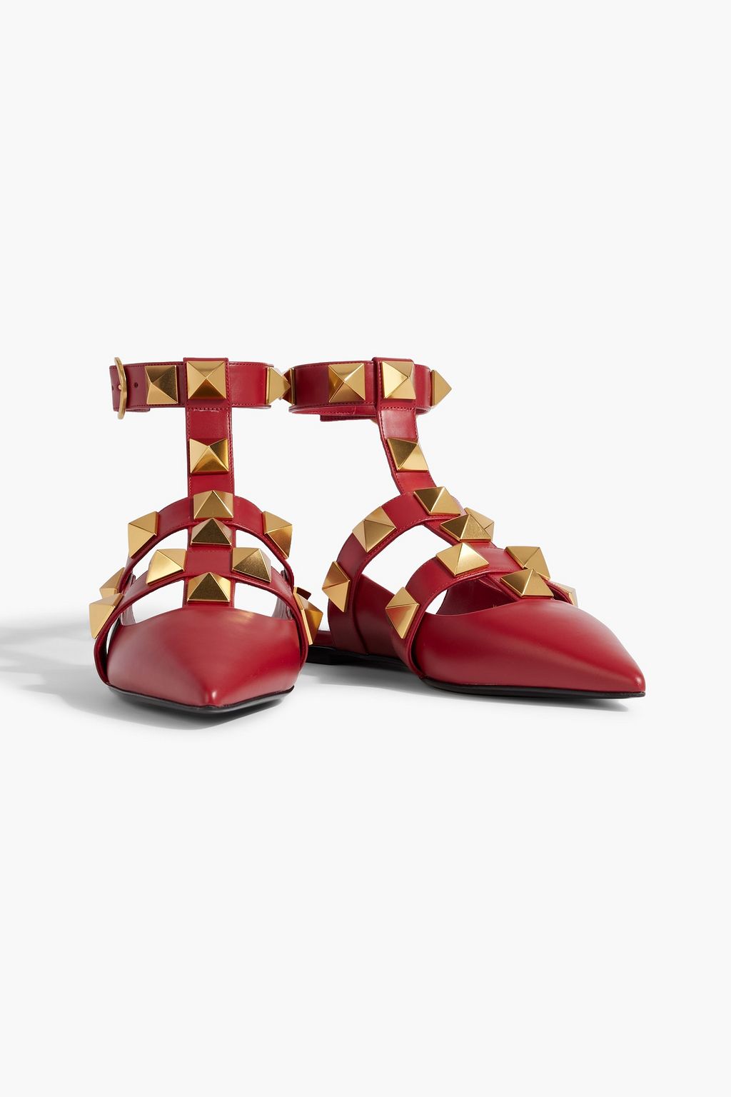 VALENTINO GARAVANI Roman Stud leather point-toe flats