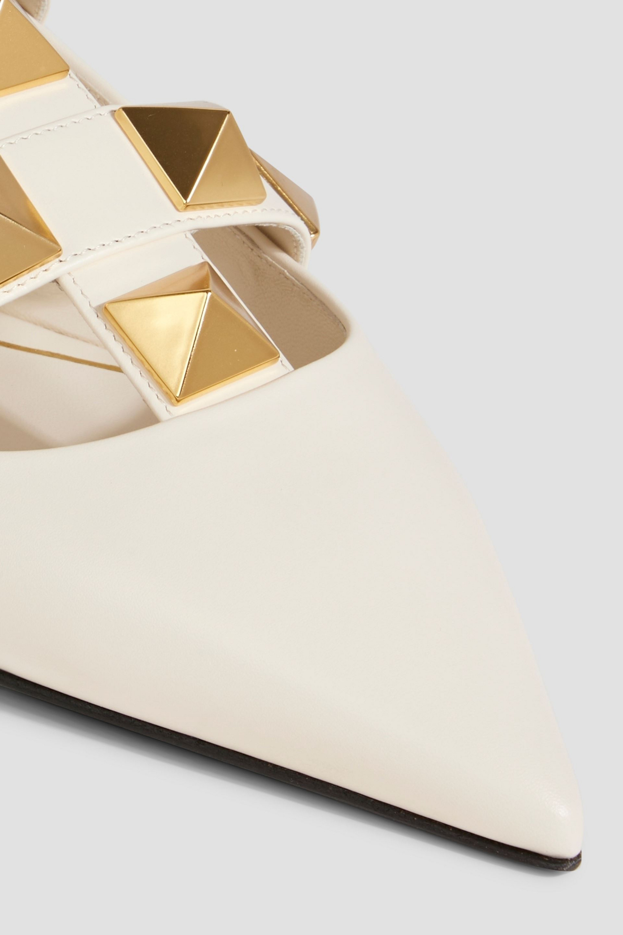 Valentino Garavani Roman Stud leather point-toe flats thumbnail