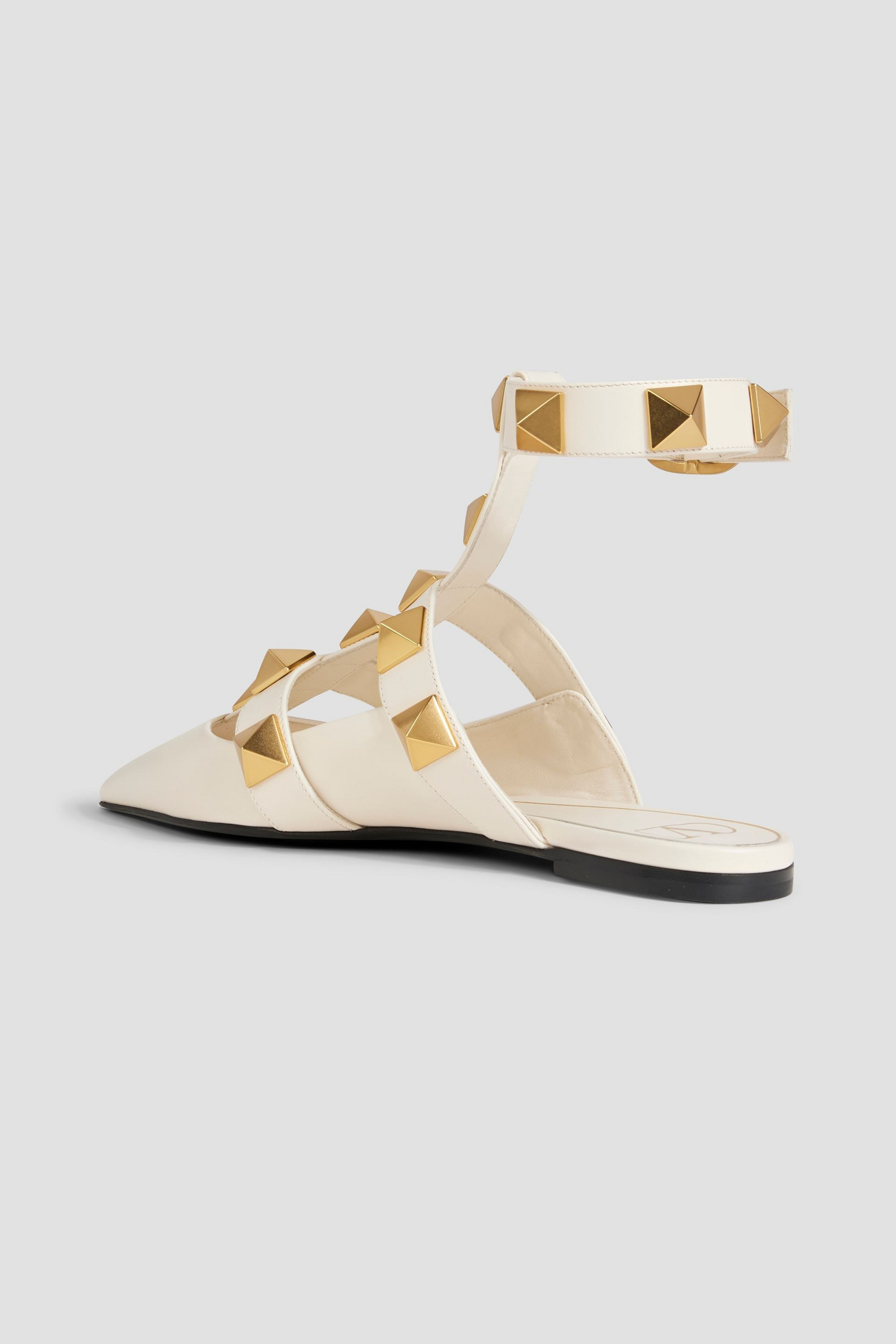Valentino Garavani Roman Stud leather point-toe flats thumbnail