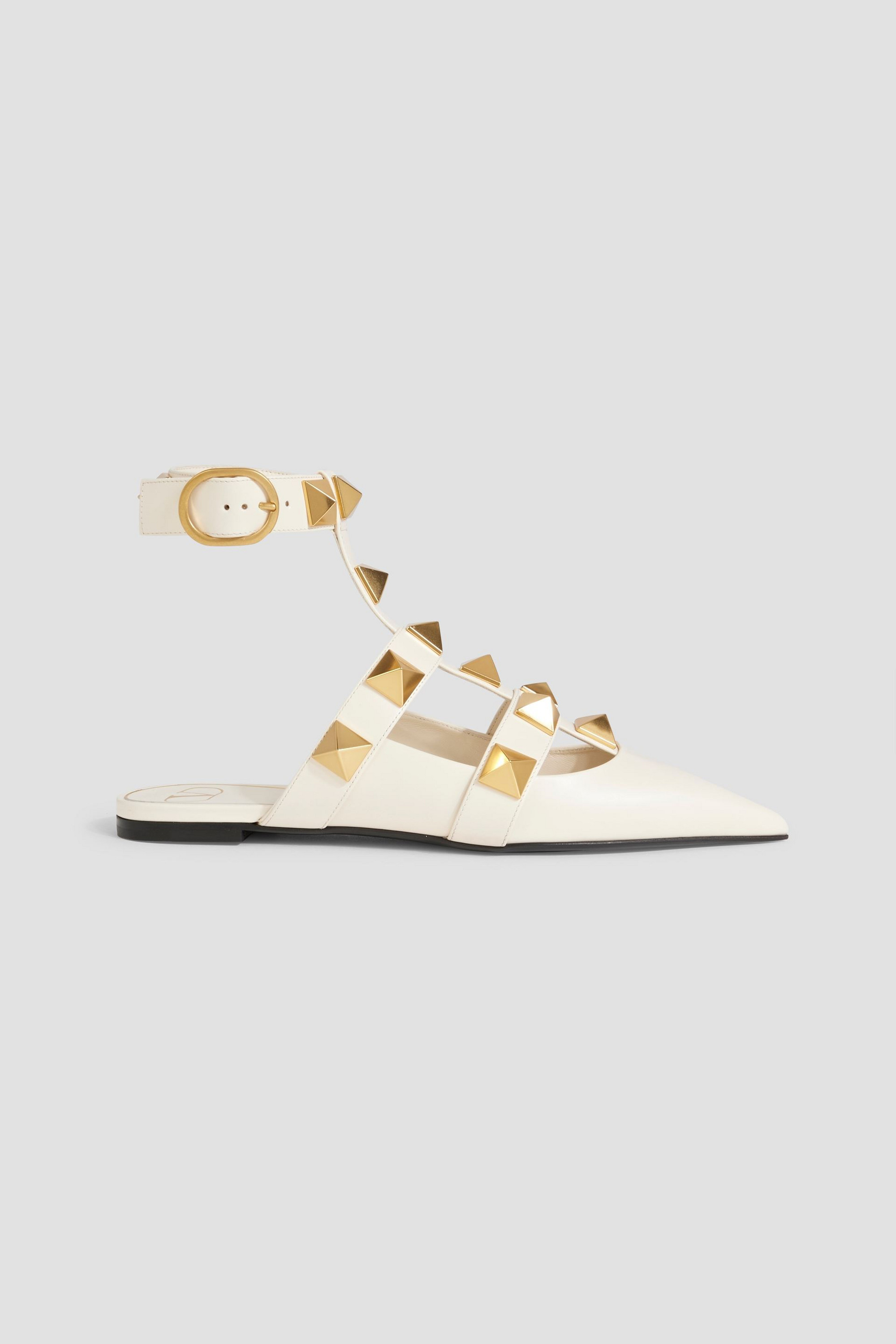 Valentino Garavani Roman Stud leather point-toe flats