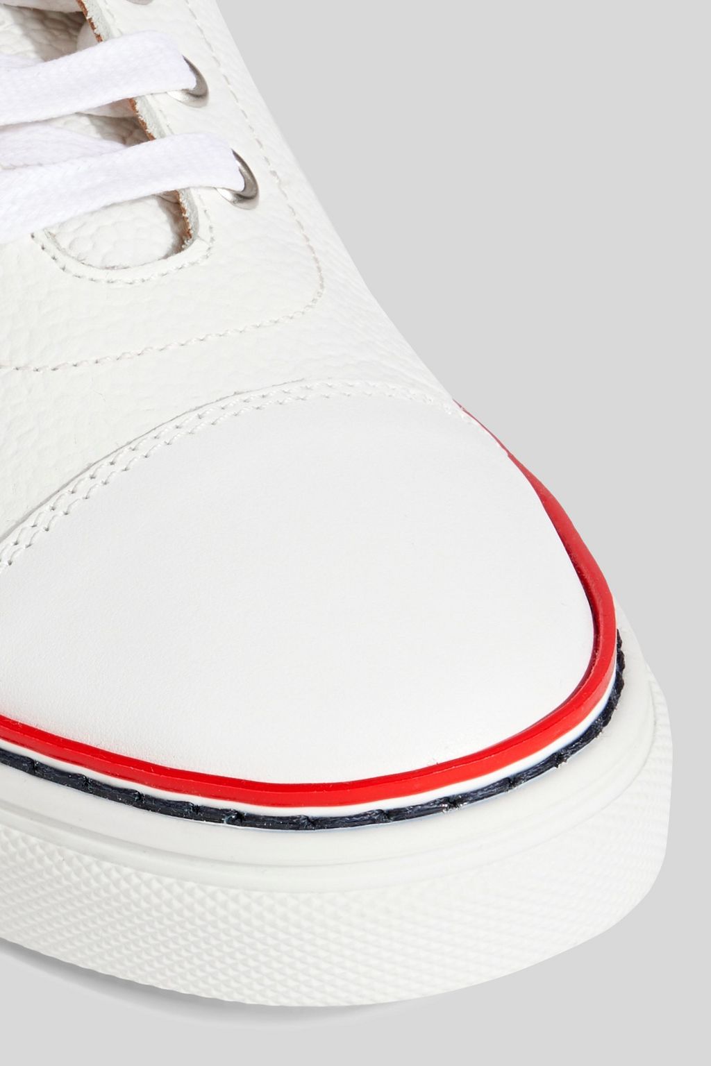THOM BROWNE حذاء سنيكرز مصنوع من الجلد الأملس والجلد المُحبّب